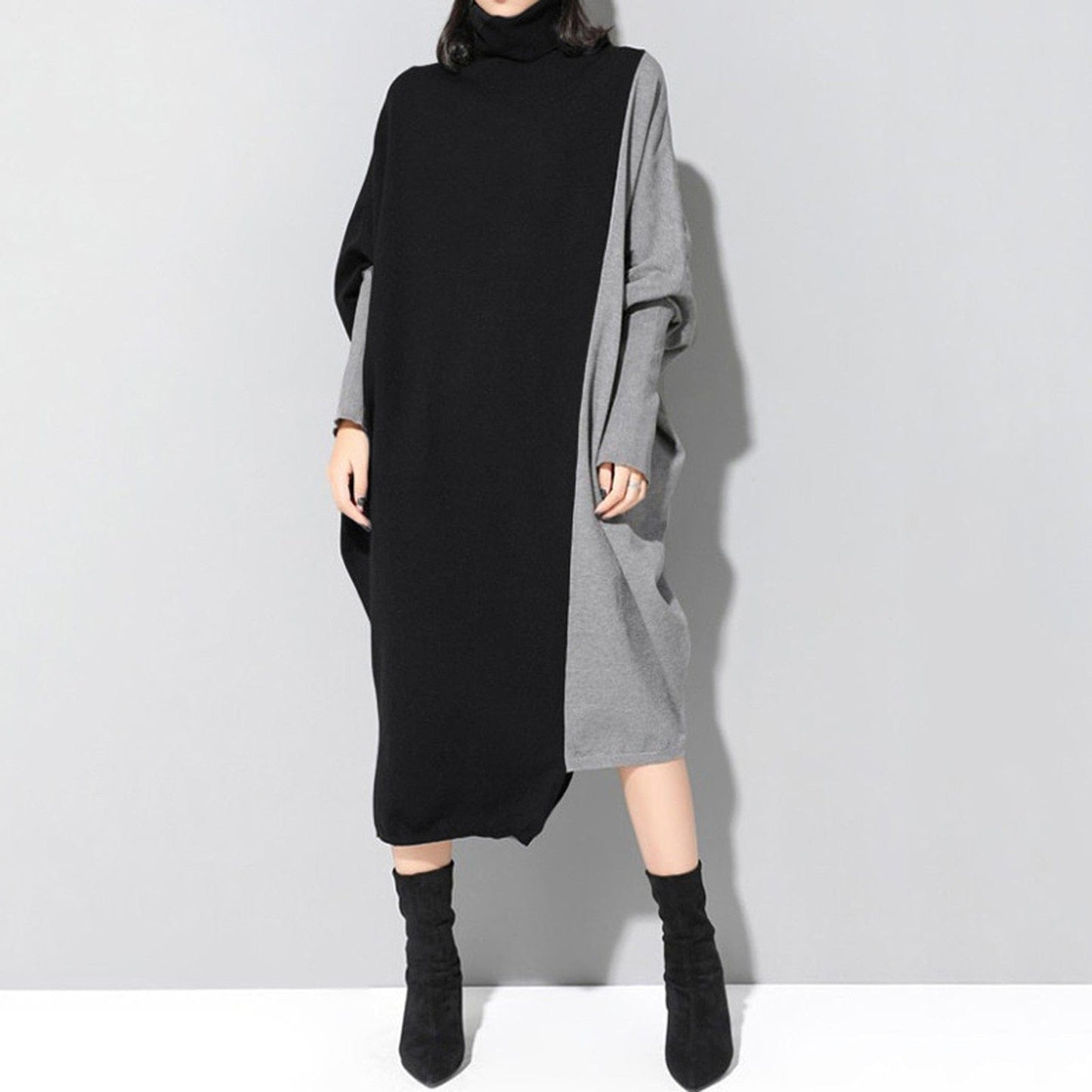 Fashion Turtleneck Long Sleeve Dress