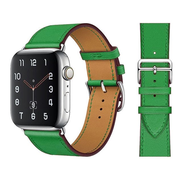 Solid Color Leather loop Bracelet for Apple Watch