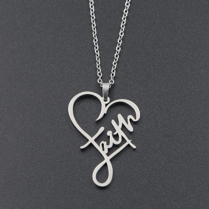 Women Faith Heart Necklace