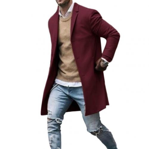 Men's Fashion Solid Color Trench Coat