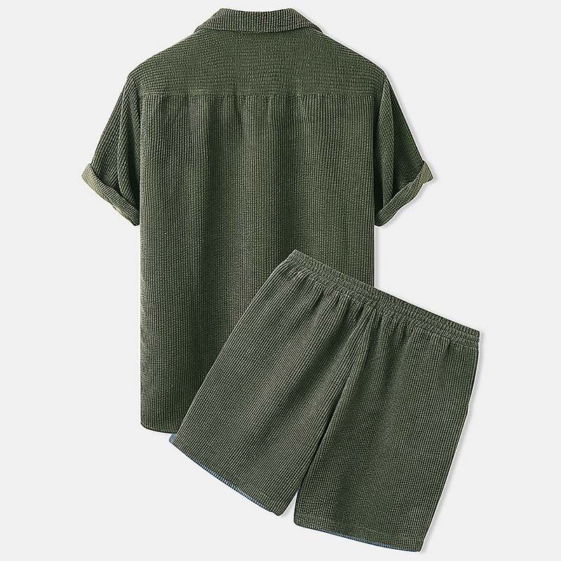 Men Summer Syle Corduroy Shorts Set