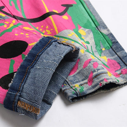 Men Colored Graffiti Style Pants