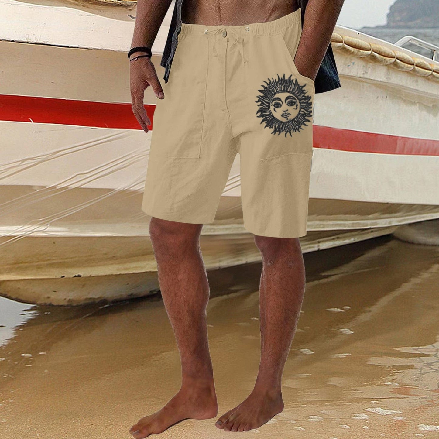 Men Sun Print Shorts