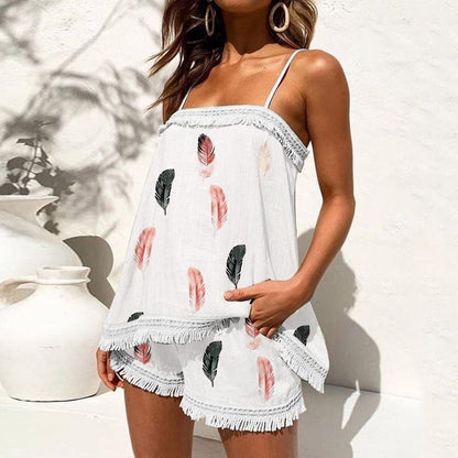 Women Floral Printing Shorts Sets