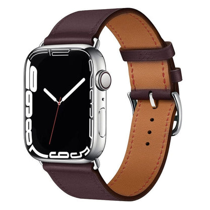 Solid Color Leather loop Bracelet for Apple Watch