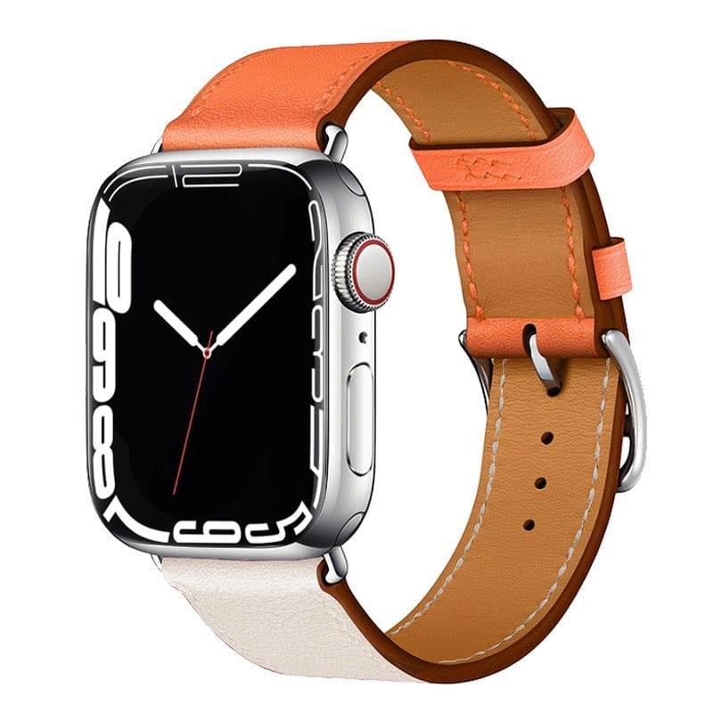 Solid Color Leather loop Bracelet for Apple Watch