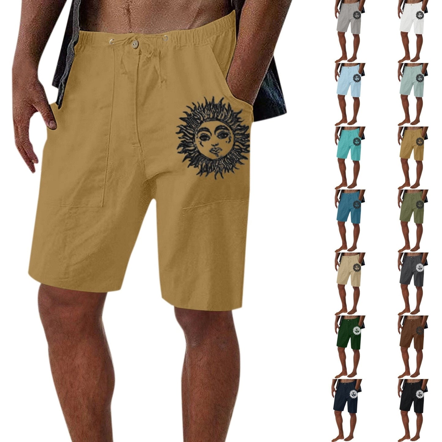 Men Sun Print Shorts