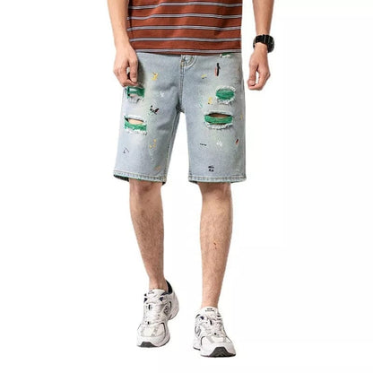 Mens Ripped Short Jeans