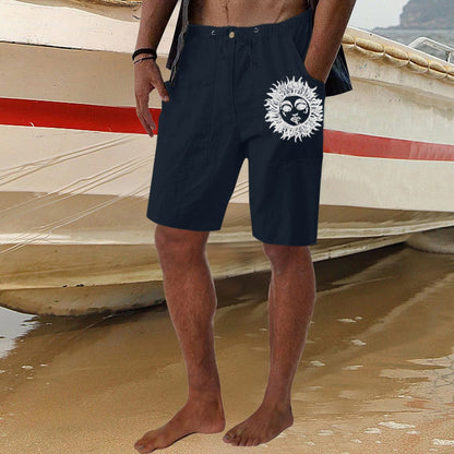 Men Sun Print Shorts