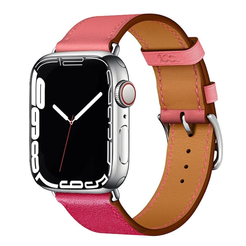 Solid Color Leather loop Bracelet for Apple Watch