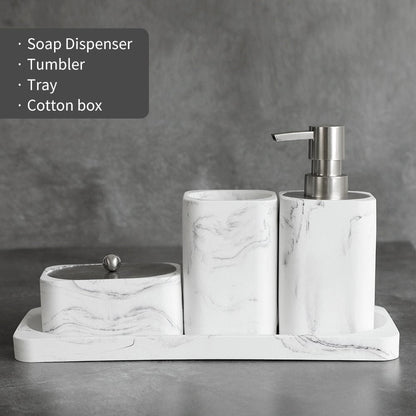 Bathroom Accessories Set marble Soap Dispenser