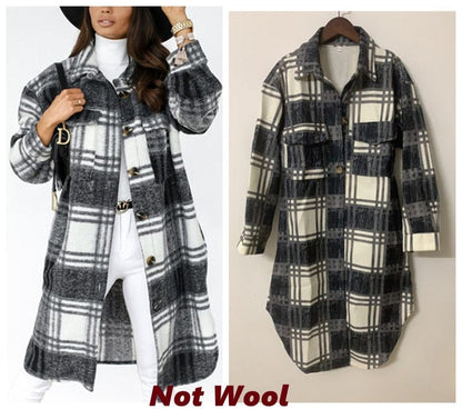 Women Checkered Cardigan Shirt