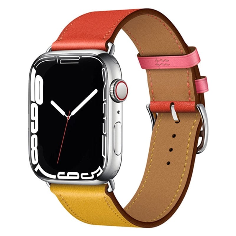 Solid Color Leather loop Bracelet for Apple Watch