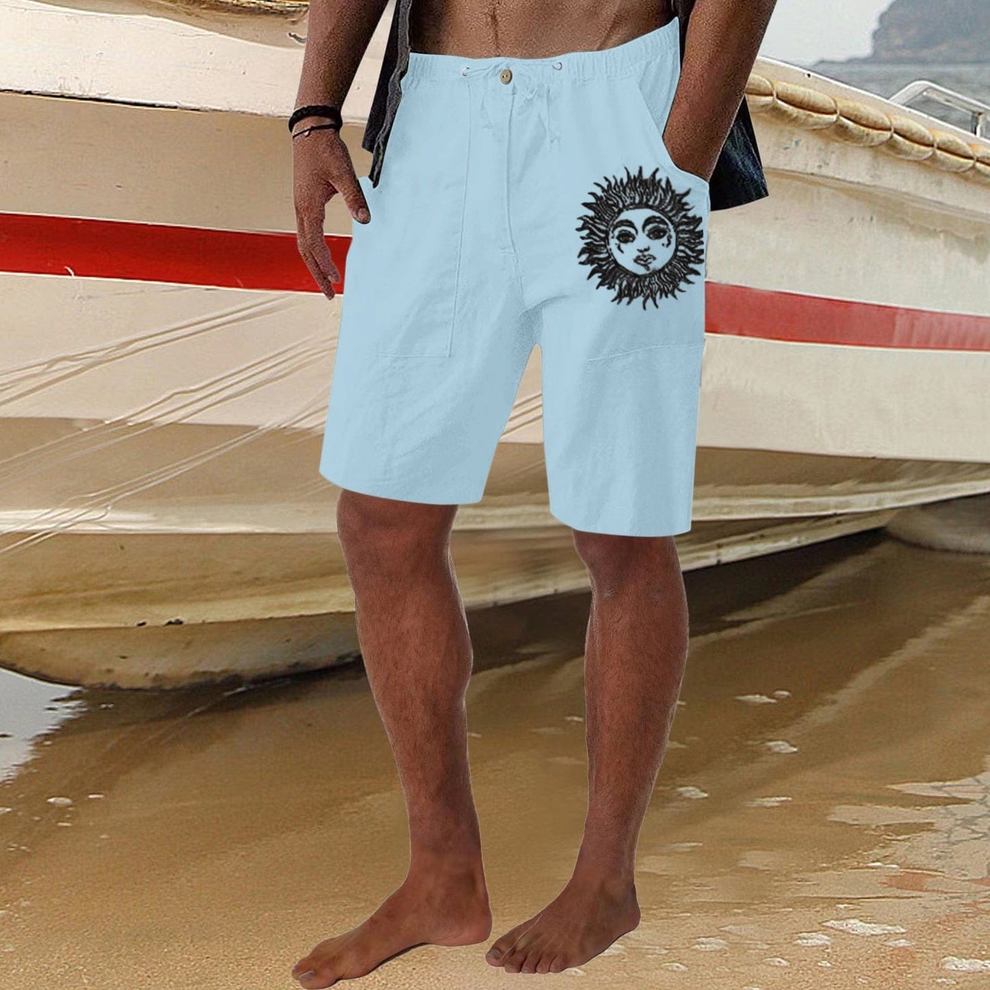 Men Sun Print Shorts