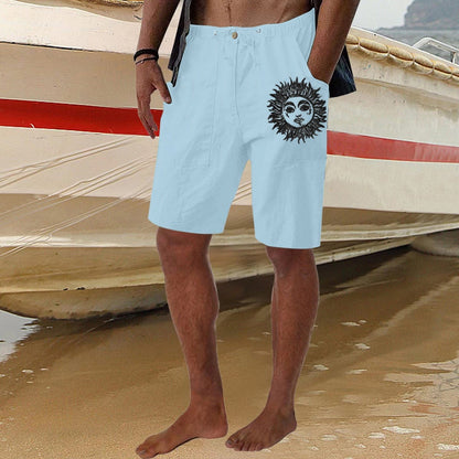 Men Sun Print Shorts