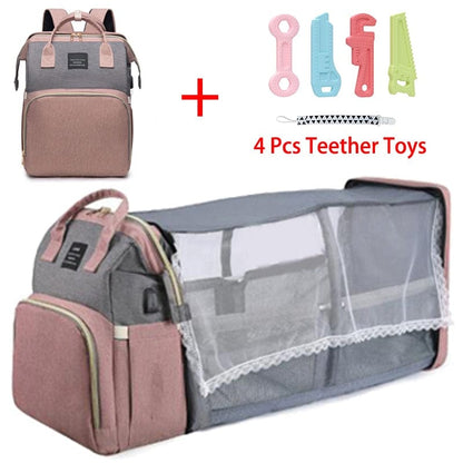 Baby bag with changing station