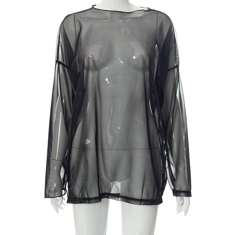 Woman Mesh Long Sleeve Shirt