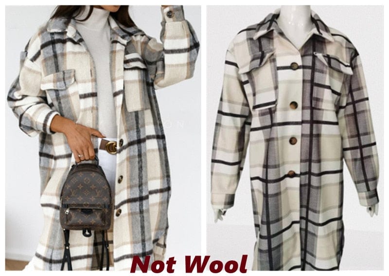 Women Checkered Cardigan Shirt