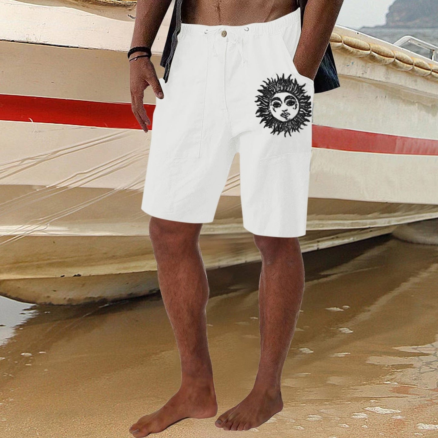 Men Sun Print Shorts