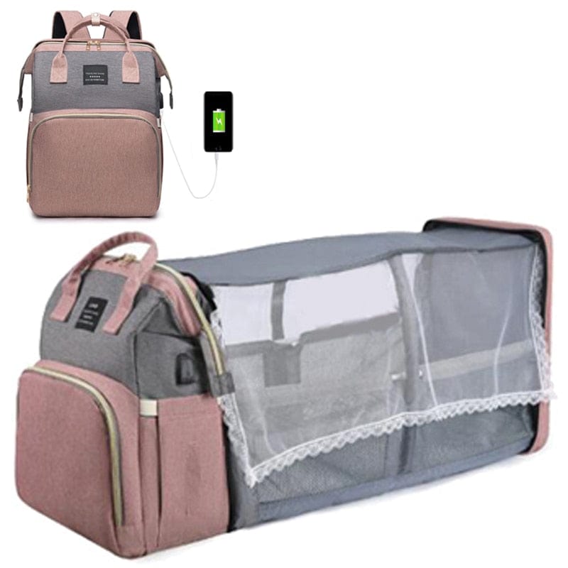 Baby bag with changing station