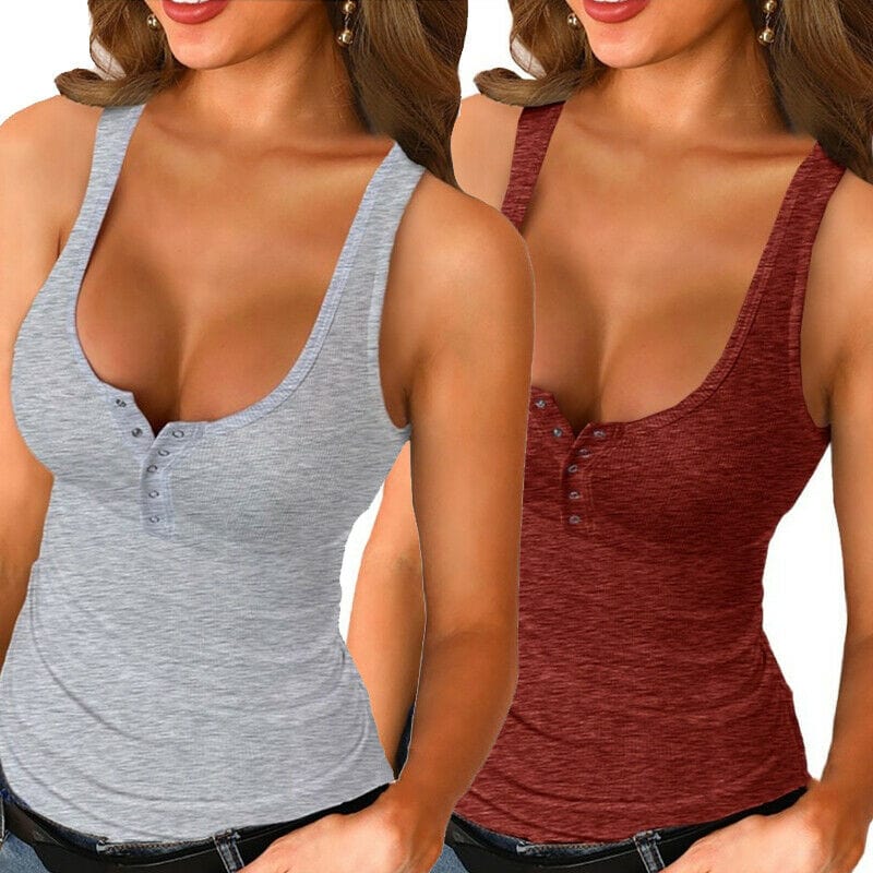 Women V Neck Vest Tank Top