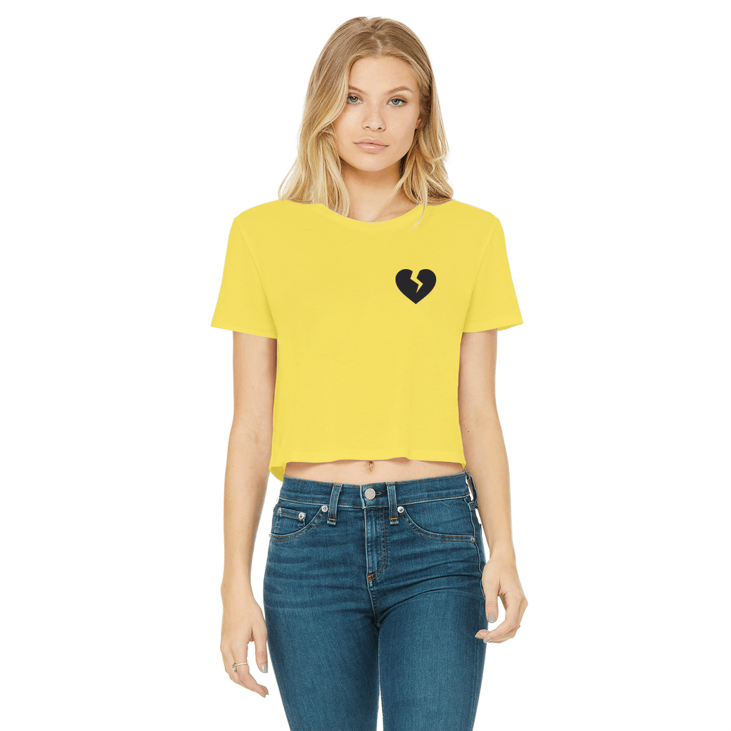 Broken Heart Women's Cropped Raw Edge T-Shirt