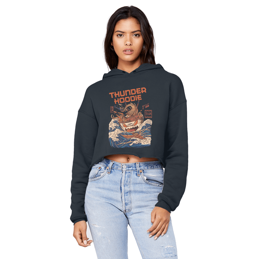 Cropped Raw Edge Boyfriend Hoodie