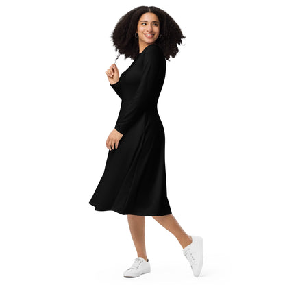 Women long sleeve midi dress