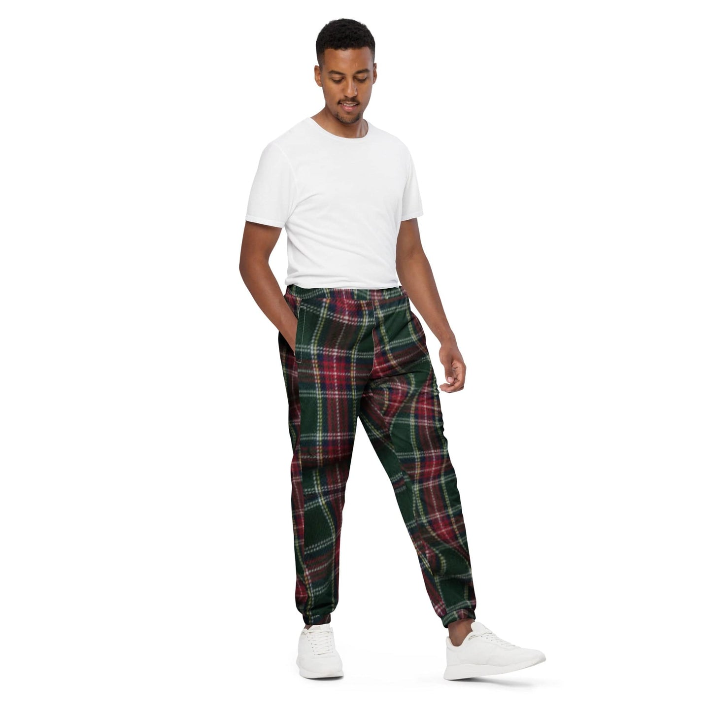 Plaid track pants