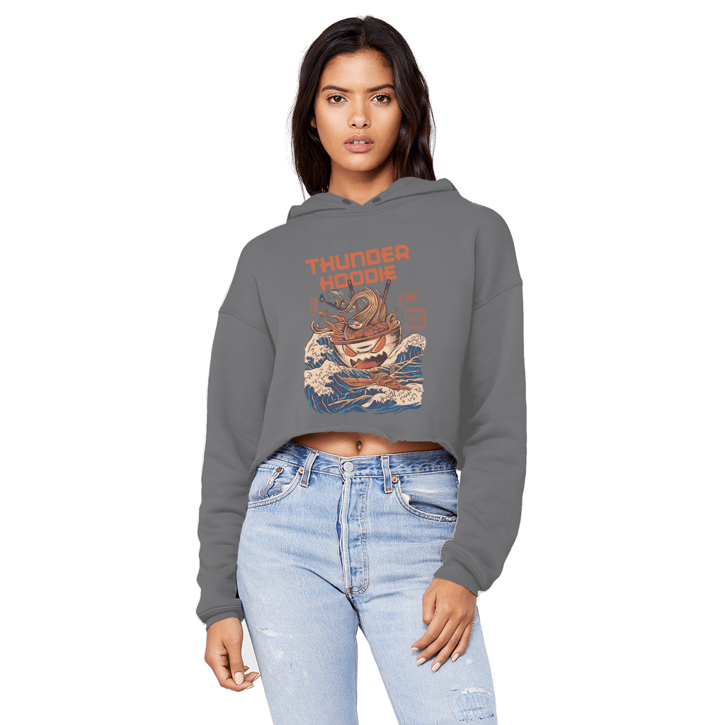 Cropped Raw Edge Boyfriend Hoodie