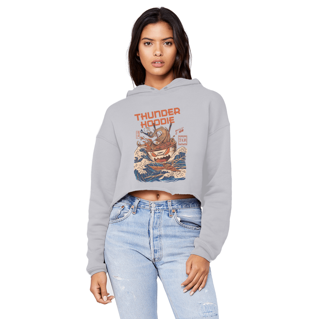 Cropped Raw Edge Boyfriend Hoodie