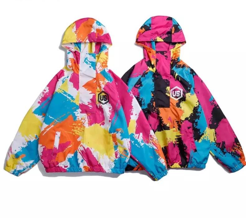 Graffiti Ink Color Block Jacket