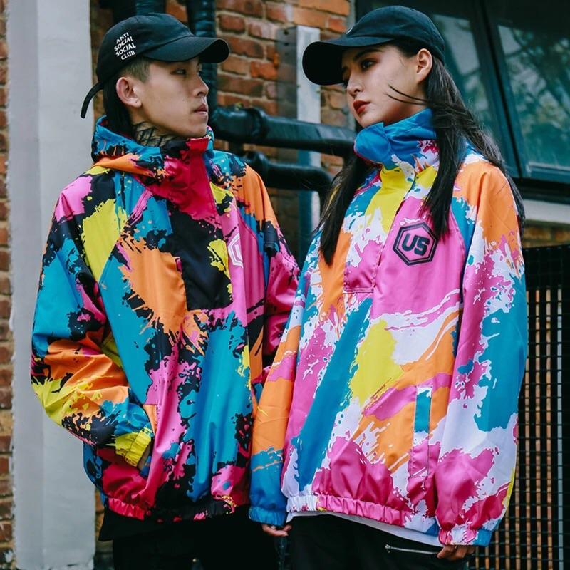 Graffiti Ink Color Block Jacket