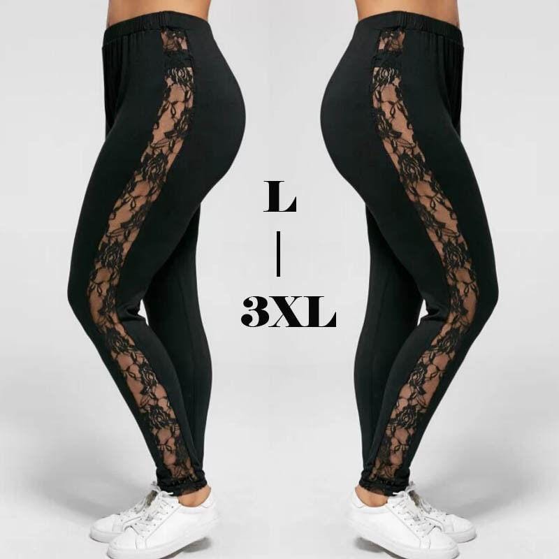 Women Lace Flower Print Yoga Pants