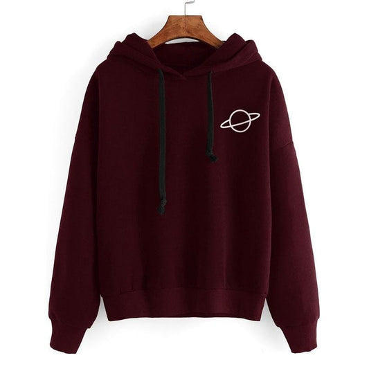 Burgundy Drop Shoulder Hoodie