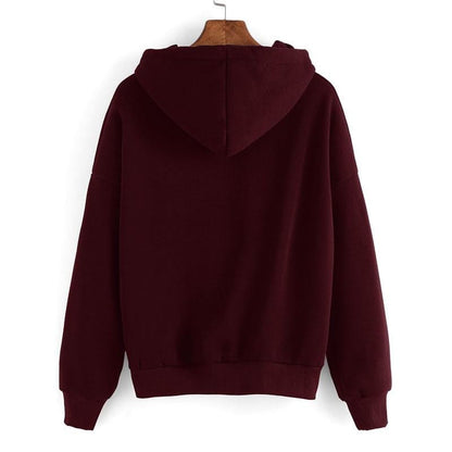 Burgundy Drop Shoulder Hoodie