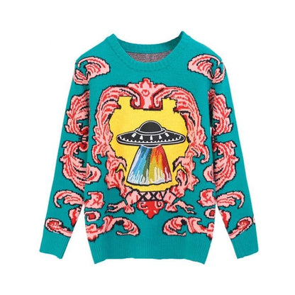 Women UFO Clouds Sweater