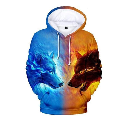 3D Wolf Hoodie