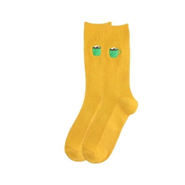 Funny Fruit Embroidery Ankle Cotton Socks