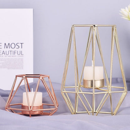 Nordic Style Wrought Iron Geometric Candle Holders