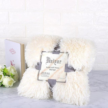 Super Soft Fuzzy Fur Faux Elegant Cozy Throw Blanket