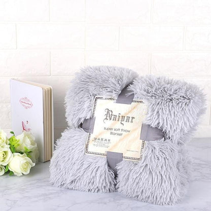 Super Soft Fuzzy Fur Faux Elegant Cozy Throw Blanket