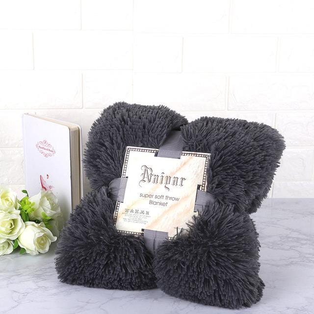 Super Soft Fuzzy Fur Faux Elegant Cozy Throw Blanket