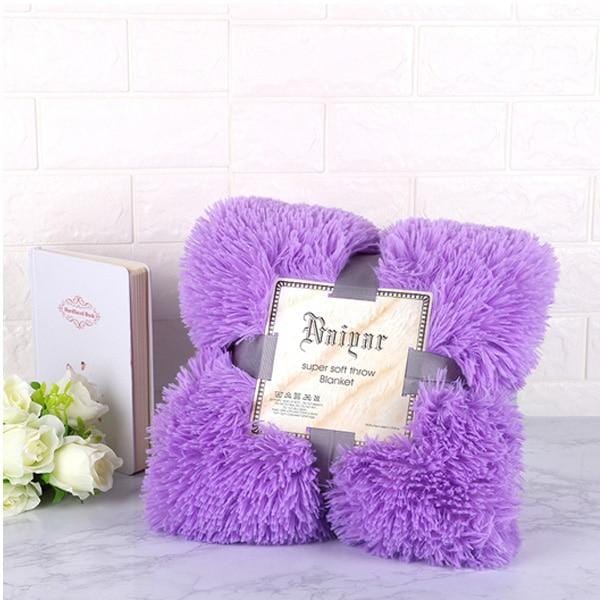 Super Soft Fuzzy Fur Faux Elegant Cozy Throw Blanket