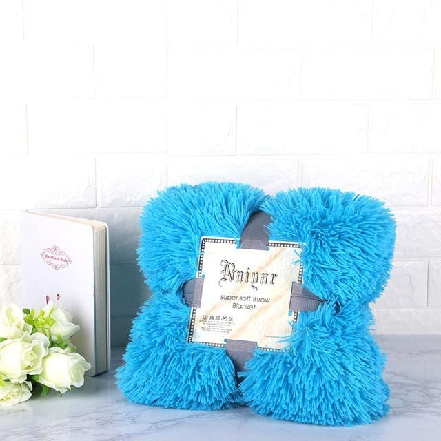 Super Soft Fuzzy Fur Faux Elegant Cozy Throw Blanket