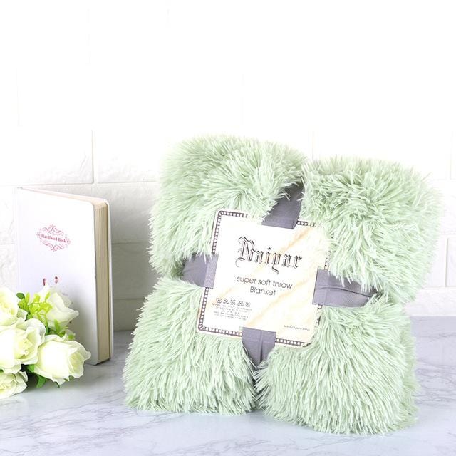 Super Soft Fuzzy Fur Faux Elegant Cozy Throw Blanket