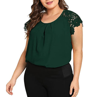 Fashion Plus Size Floral Lace Blouse