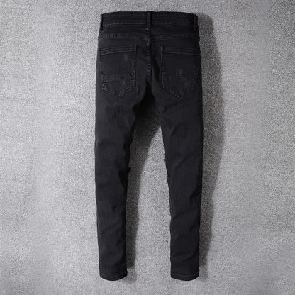 Men's black patchwork Jeans