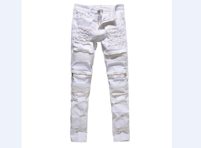 Men's Distressed Denim Ripped Jeans