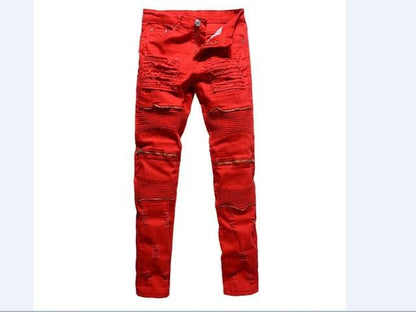 Men's Distressed Denim Ripped Jeans